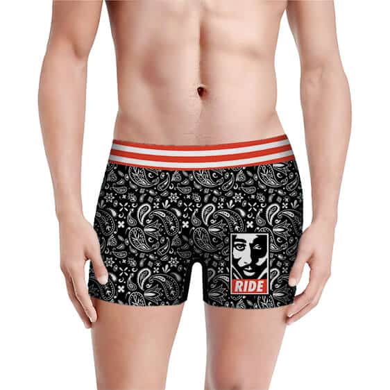 Thug Life 2Pac Makaveli Ride Obey Parody Dope Men's Boxers