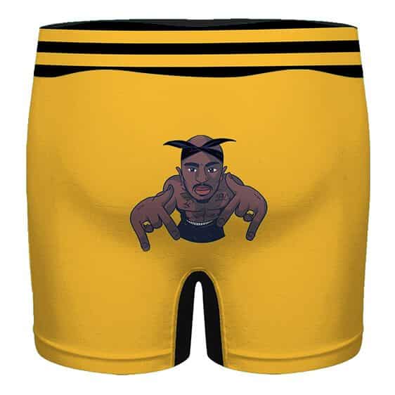 Thug Life Rapper 2Pac Shakur Logo Art Yellow Men's Underwear