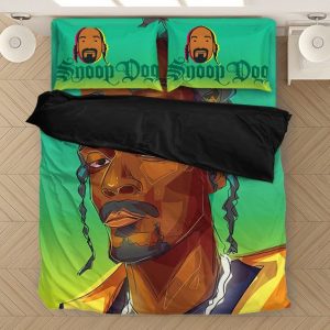 Trippy Geometric Face Portrait Snoop Dogg Bedclothes