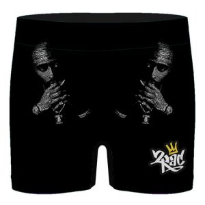 Trust Nobody Realistic 2Pac Makaveli Art Black Men's Boxers
