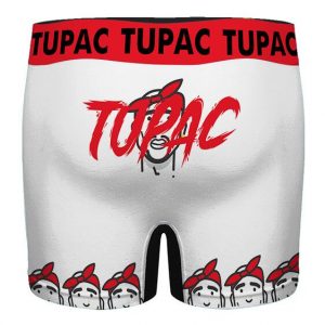 Tupac Makaveli Shakur Minimalist Head Art White Men's Boxers