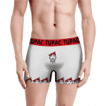 Tupac Makaveli Shakur Minimalist Head Art White Men's Boxers