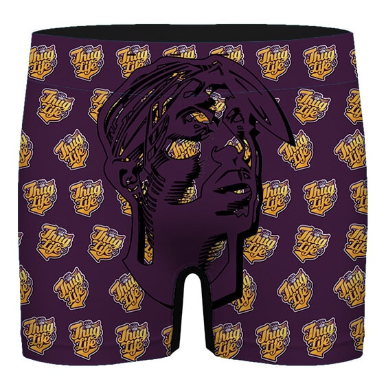 Tupac Makaveli Shakur Thug Life Pattern Purple Men's Briefs