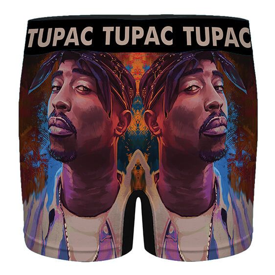 Tupac Makaveli Wearing Bandana Art Stylish Men's Boxer