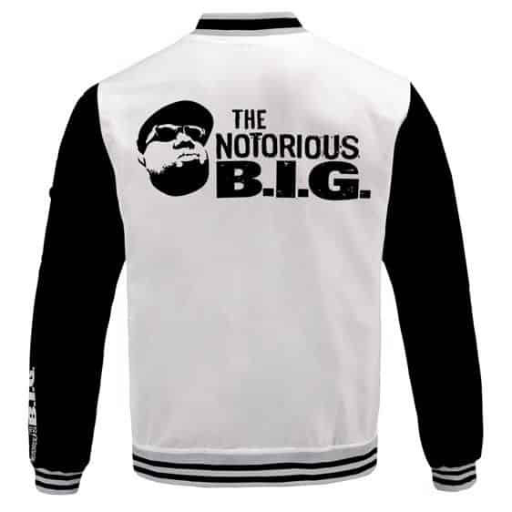 Unique The Notorious B.I.G. White Minimalist Varsity Jacket