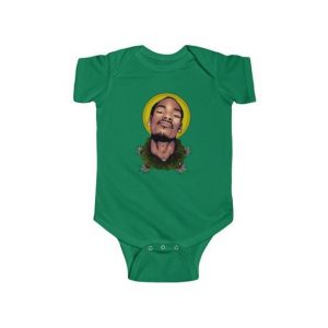 Weed Halo Young Snoop Doggy Dogg Portrait Baby Romper