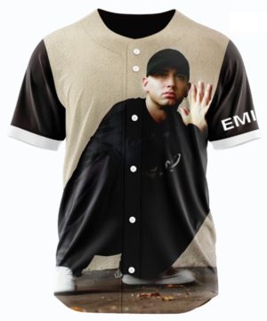 Rap Icon Eminem Realistic Image Cool Baseball Jersey