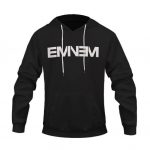 American Rap Icon Eminem Minimalist Logo Art Black Hoodie