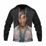 American Rapper 2Pac Makaveli Portrait Painting Hoodie