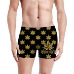 Leafs By Snoop Dogg Gold Weed Pattern Men's Boxers