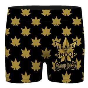 Leafs By Snoop Dogg Gold Weed Pattern Men's Boxers