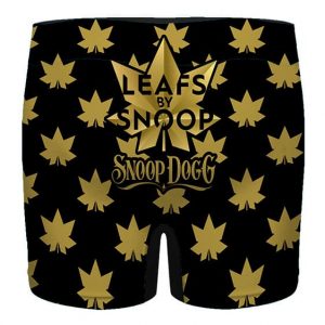 Leafs By Snoop Dogg Gold Weed Pattern Men's Boxers
