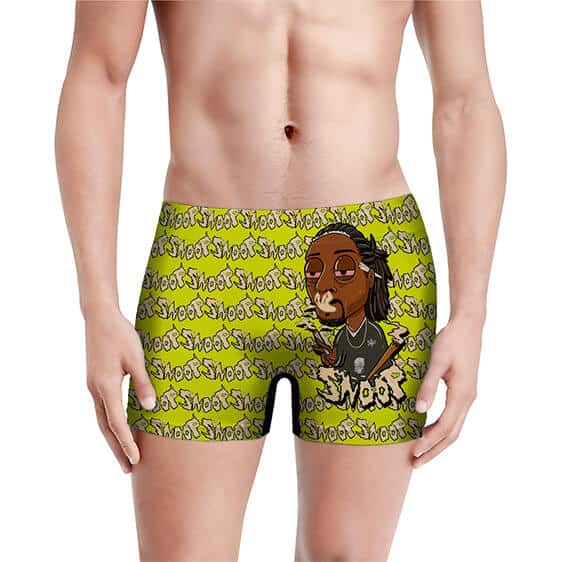 Trippy Snoop Dogg Cartoon Smoking Men’s Boxer Shorts - Rappers Merch