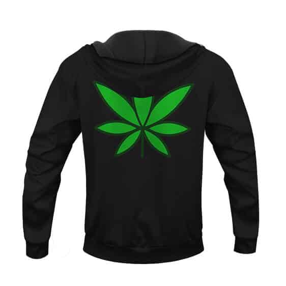 Cool Marijuana Leaf Snoop Dogg Icon Black Hoodie Jacket