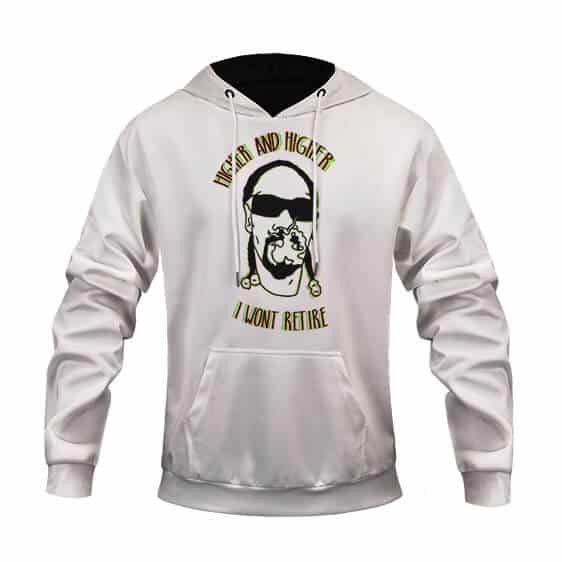 Higher And Higher Snoop Dogg Trippy Head Art White Hoodie