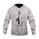 Hip-Hop Rapper Eminem Silhouette Artwork White Hoodie Jacket