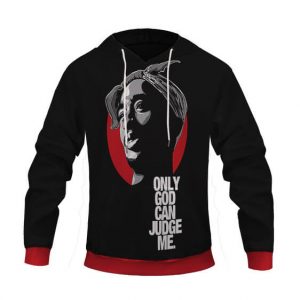Only God Can Judge Me 2Pac Shakur Head Art Pullover Hoodie