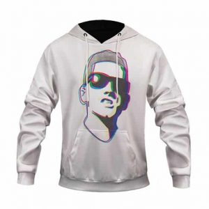 Rap God Eminem Trippy Glitch Head Artwork Dope Hoodie Jacket