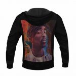 Rap Icon Tupac Amaru Shakur Painting Black Hoodie Jacket