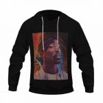 Rap Icon Tupac Amaru Shakur Painting Black Hoodie Jacket