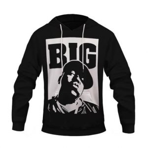 Rap Legend The Notorious B.I.G. Portrait Epic Black Hoodie