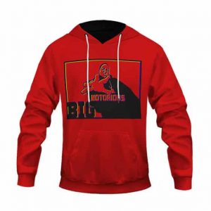 Rap Legend The Notorious B.I.G. Silhouette Red Hoodie Jacket - back
