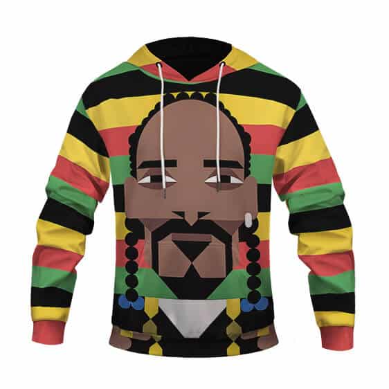 Rastafarian Color Snoop Dogg Geometric Portrait Art Hoodie