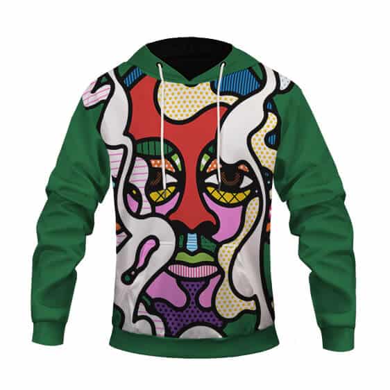 Snoop Doggy Dogg Abstract Face Art Green Pullover Hoodie