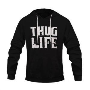Thug Life Pistol Typography Art Epic 2Pac Shakur Hoodie