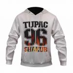 Tupac Shakur 96 Flame Typography Art Stylish Pullover Hoodie