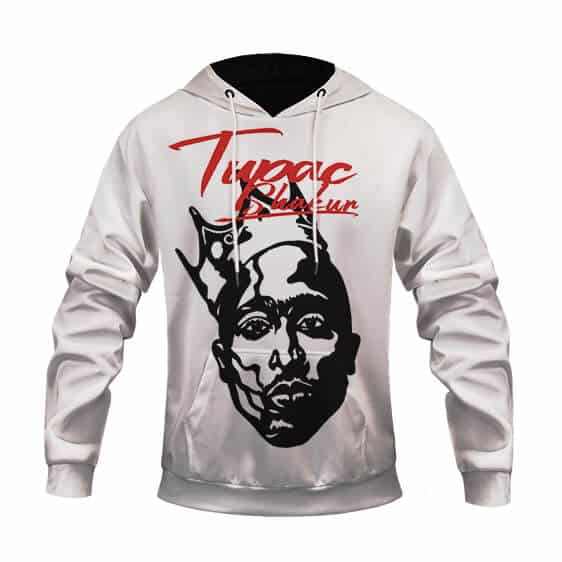 Tupac Shakur Crowned King Line Art Stylish Hoodie Jacket