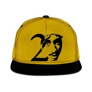 2Pac Shakur Forever Silhouette Art Yellow Snapback Cap