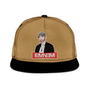 American Rapper Eminem Logo Art Dope Khaki Snapback Cap