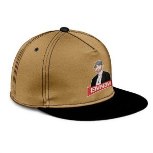 American Rapper Eminem Logo Art Dope Khaki Snapback Cap