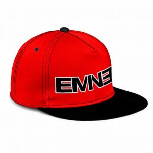 American Rapper Eminem Minimalist Logo Red Snapback Cap
