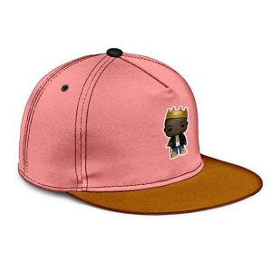 Crowned King Biggie Smalls Chibi Style Pink Snapback Hat