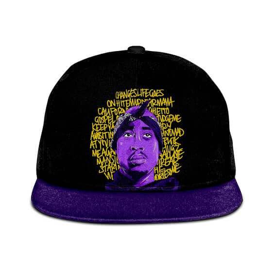 Iconic Rapper 2Pac Songs Lyrics Design Snapback Hat