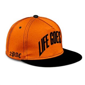 Life Goes On Song 2Pac Gangsta Rapper Orange Snapback