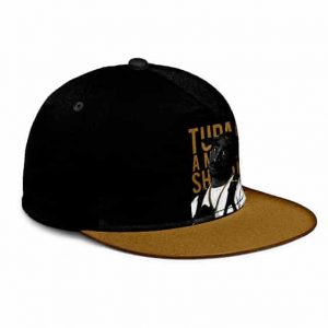 Tupac Amaru Shakur Portrait Design Black Snapback Hat