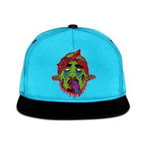 Tupac Makaveli Zombie Head Drip Artwork Snapback Hat