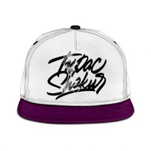 Tupac Shakur Typography Silhouette White Snapback Hat
