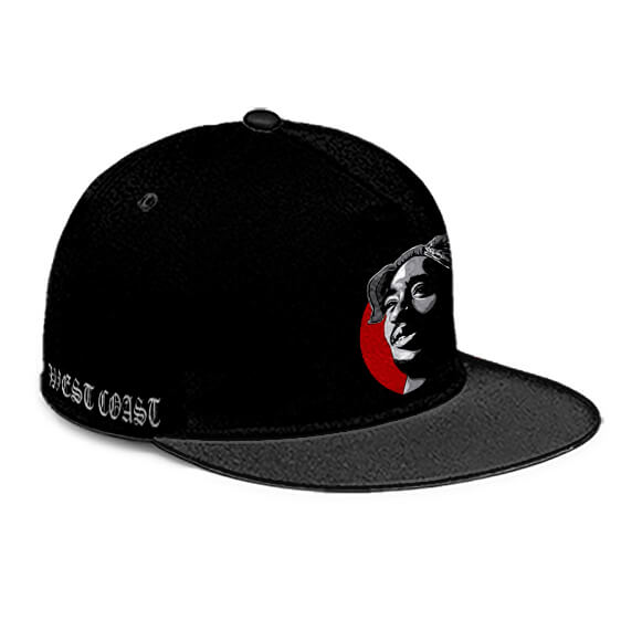 Tupac Shakur West Side Illustration Black Snapback Cap