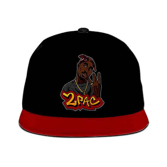 Tupac Shakur West in Peace Hand Sign Black Snapback