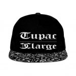 Tupac XLarge Paisley Pattern Visor Black Snapback Cap