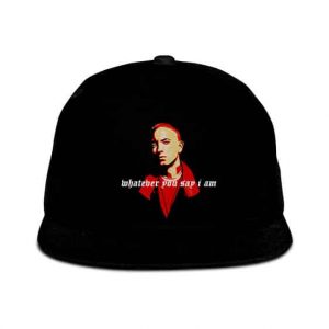 Whatever You Say I am Eminem Portrait Black Snapback Cap