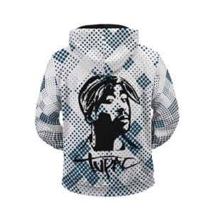 Awesome 2Pac Makaveli Silhouette White Zip Up Hoodie