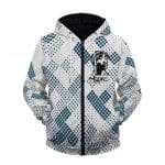 Awesome 2Pac Makaveli Silhouette White Zip Up Hoodie