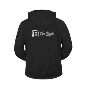 B Is For Biggie Minimalist Design Black Zipper Hoodie