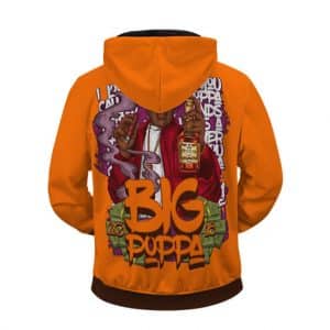 Big Poppa Notorious BIG Unique Design Orange Zip Hoodie