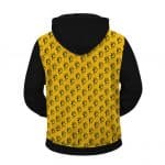 Biggie Mini Head Pattern Yellow And Black Zip-Up Hoodie
